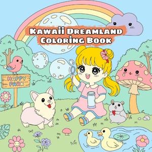 Cute Kawaii Coloring Pages | Printable & Digital Download | Fun - Relaxing Coloring Book for All Ages
