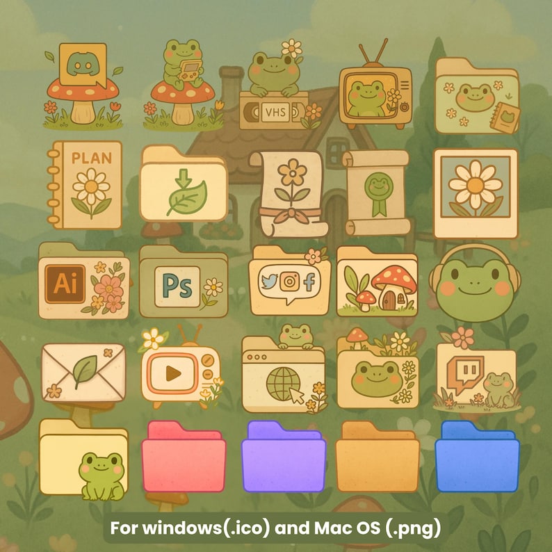 Cottagecore Folder Icon Cottagecore Frog Desktop Wallpaer Desktop Icons Desktop Aesthetic ...