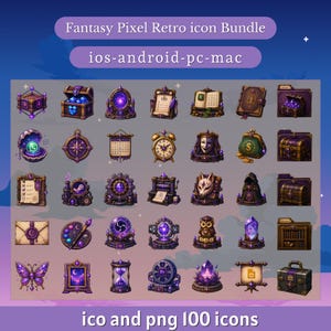 Fantasy Pixel App Icons | RPG Desktop Theme | Mac, iOS, Windows (Digital Download)