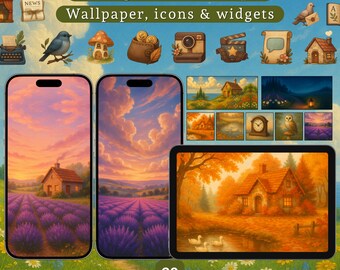 Cottagecore App Icon Pack – Landscape Wallpaper & Widgets (Digital Download)