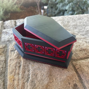 Gothic Coffin Box l Unique Gothic Coffin Jewelry Box | Vampire Trinket Box | Goth Gift | 3D Printed