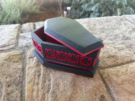 Gothic Coffin Box l Unique Gothic Coffin Jewelry Box | Vampire Trinket Box | Goth Gift | 3D Printed