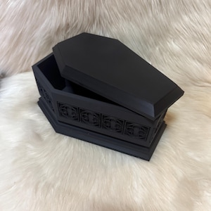 XL Gothic Coffin Box l Unique Black Gothic Coffin Jewelry Box | Vampire Trinket Box | Goth Gift | 3D Printed