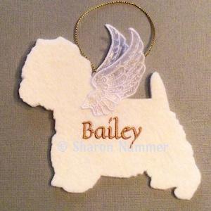 Original Personalisiert West Highland Terrier Hund Engel Ornament Regenbogen Brücke Haustier Verlust
