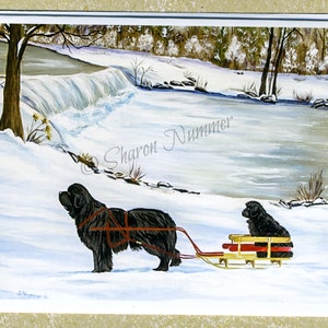 Original Newfoundland perro Navidad tarjetas de felicitación por S Nummer