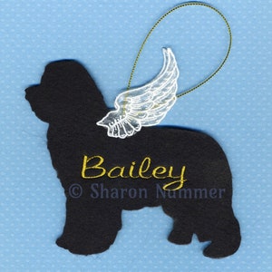 Original  Personalized Newfoundland  Dog Angel Ornament Rainbow Bridge/Pet Loss