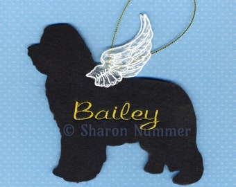 Original  Personalized Newfoundland  Dog Angel Ornament Rainbow Bridge/Pet Loss