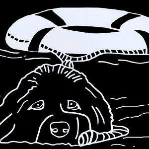 Originele Newfoundland Dog Vinyl Decal door Sharon Nummer