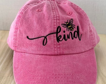 Bee Kind Baseball Hat/Cap Embroidered hat Summer Garden hat