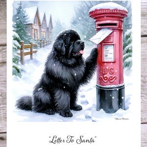 Newfoundland honden kerstkaarten, Newfoundland hondenkunst, Newfoundland hondenkunst S Nummer