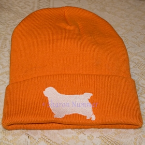 Embroidered Clumber Spaniel Dog  Knit Hat-Cap For Field Training Winter Hat