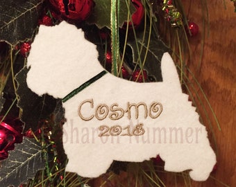 West Highland Terrier Personalized Ornament Made To Order