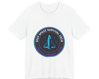 Koszulka Deep Space Survival Crew | naszywka z misją, eksploracja w klimacie sci-fi
