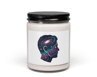 Świeca sojowa Galaxy Mind, 240 ml | naszywka z motywem przetrwania w kosmosie, misja sci‑fi