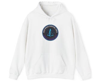 Bluza z kapturem z naszywką „Misja przetrwania w kosmosie” | twarda fantastyka naukowa, eksploracja, nauka dla nerdów