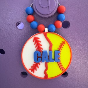 Mutter von beiden, Baseball und Softball Schlüsselanhänger, Softball, Baseball, Taschenanhänger, Baseball Softball kombiniert, Baseball / Softball Bogg Tasche
