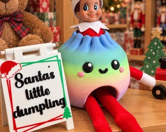 Elf Dumpling Costume Multi Colored with Countdown Sign | Dumpling outfit | Elf Costume | Elf Dumpling Prop | Interchangeable Sign