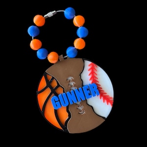 Baseball Basketball Fußball Schlüsselanhänger, Baseball, Basketball, Football, Taschenanhänger, Sport, Bogg Bag, Athlet, individuell, Multisport