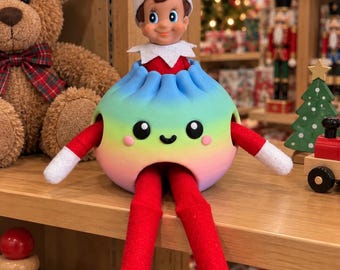 Elf Dumpling Costume Multi Color with Colored Face | Dumpling outfit | Elf Costume | Elf Dumpling Prop | Elf Clothes | Elf Squishy