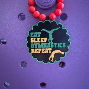 Gymnastics, Eat Sleep Gymnastics Repeat, Bogg Bag Tag, Athlete, swag, bag tags