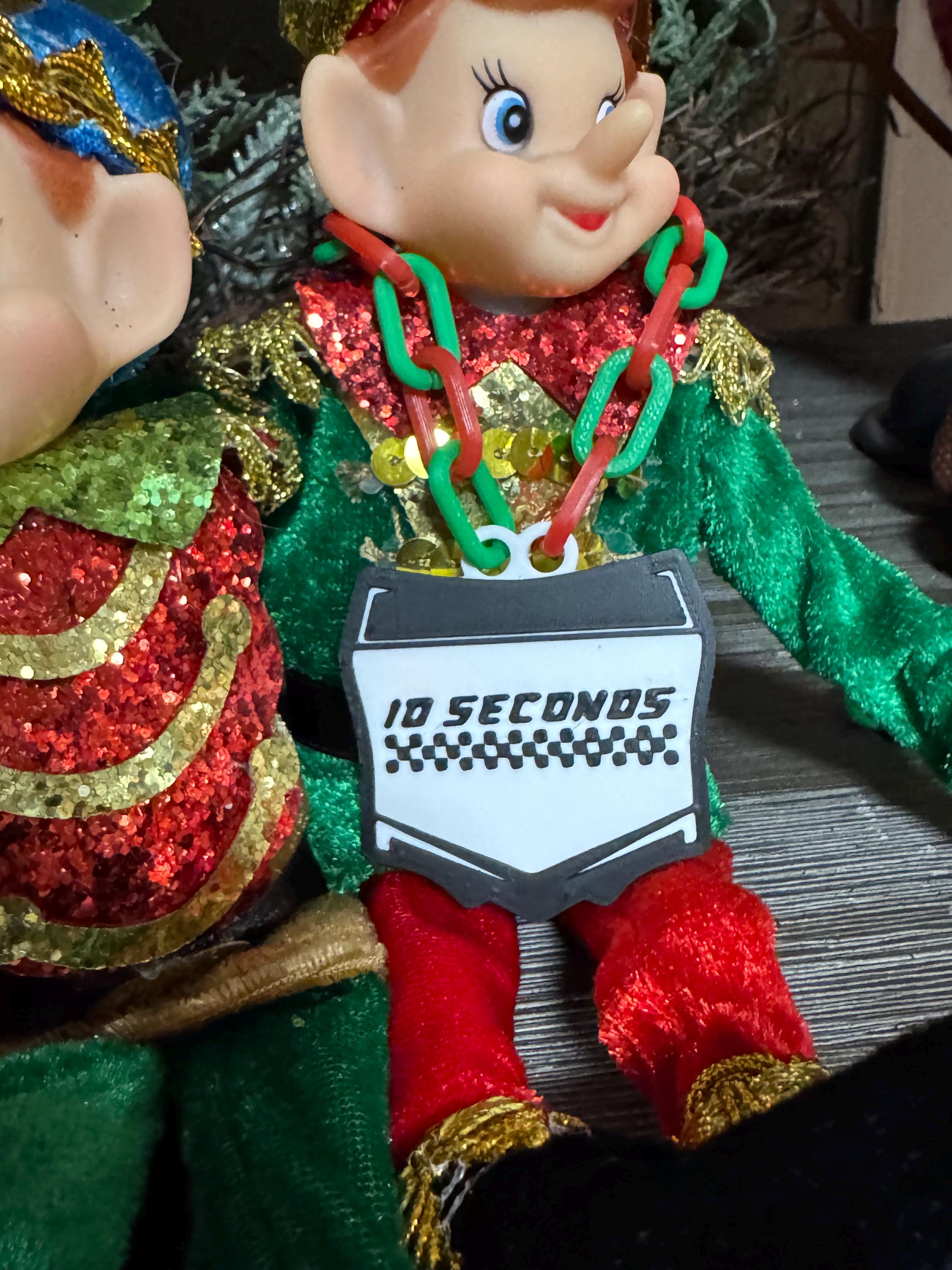 Elf Dirtbike or Quad Hype Chain Necklace With Checkered Flag Hand Prop ...