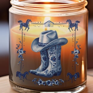 Cowgirl Boots Soy Candle: Western Farmhouse Home Decor