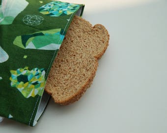 Green Crystals Sandwich Bag/Reusable Sandwich Bag