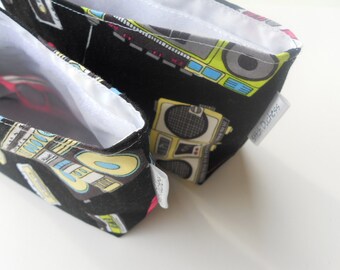 Retro 80's Reusable Snack Bag Set/Boom Box & Mix Tape Reuseable Snack Bag Set