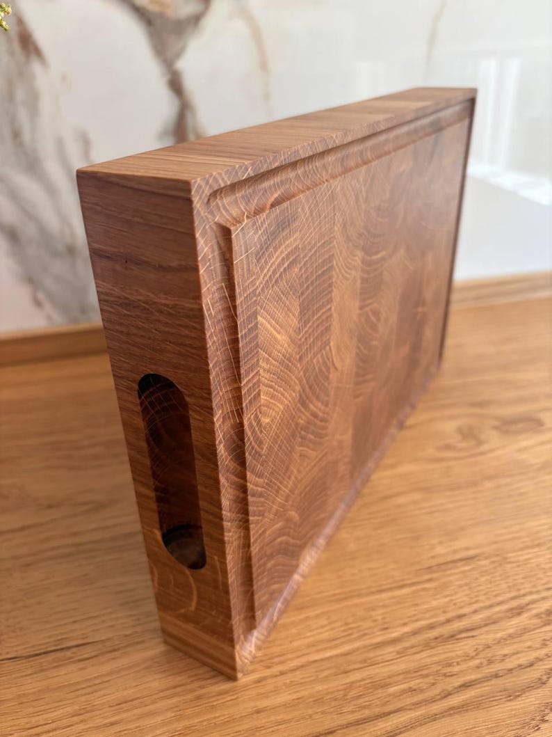 Handmade End Grain White Oak Cutting Board: Wooden Chopping Block image 6