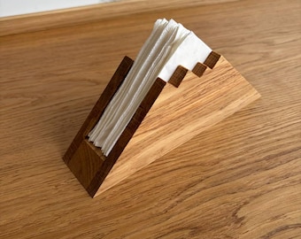 Handgemaakte eiken servethouder: minimalistisch tafeldecor