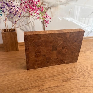 Handmade End Grain White Oak Cutting Board: Wooden Chopping Block image 7