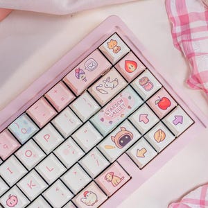 Cute Stardew Valley Theme Keycap Set for Mechanical Keyboard, Cherry & MOA Profile, PBT Dye-Sub, Mx(+)Switches, 130/149pcs