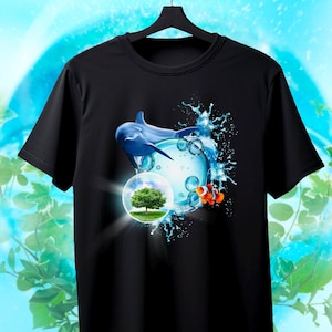 Frutiger Aqua Nostalgia Shirt | Y2K Tee Frutiger Aero | Old Web Early 2000s Frutiger | Clownfish Aquarium Dolphin Lover Sea World Vibes