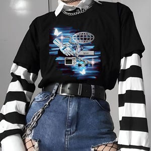 2000s Clothing Cybercore Graphic T-Shirt | Techwear Alternative Top | Webcore Cybergoth Shirt | Y2K Style Alt Clothing | 2000s Tech Inspired image 4