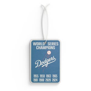 LA Dodgers World Series Champions Car Air Freshener, LA Team Spirit Gift, Baseball Fan Car Accessory, Scented Air Freshener
