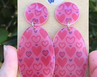 Artsy Lightweight Summer Earrings – Funky Whimsical Shrink Plastic Jewelry – Handmade One of a Kind Colorful Earrings – Hypoallergenic Posts