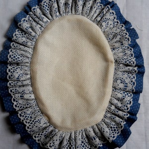 Vintage Cross Stitch Frame, Fabric Lace Frame, Wall Decor Frame Hand Made, Cross Stitch Design
