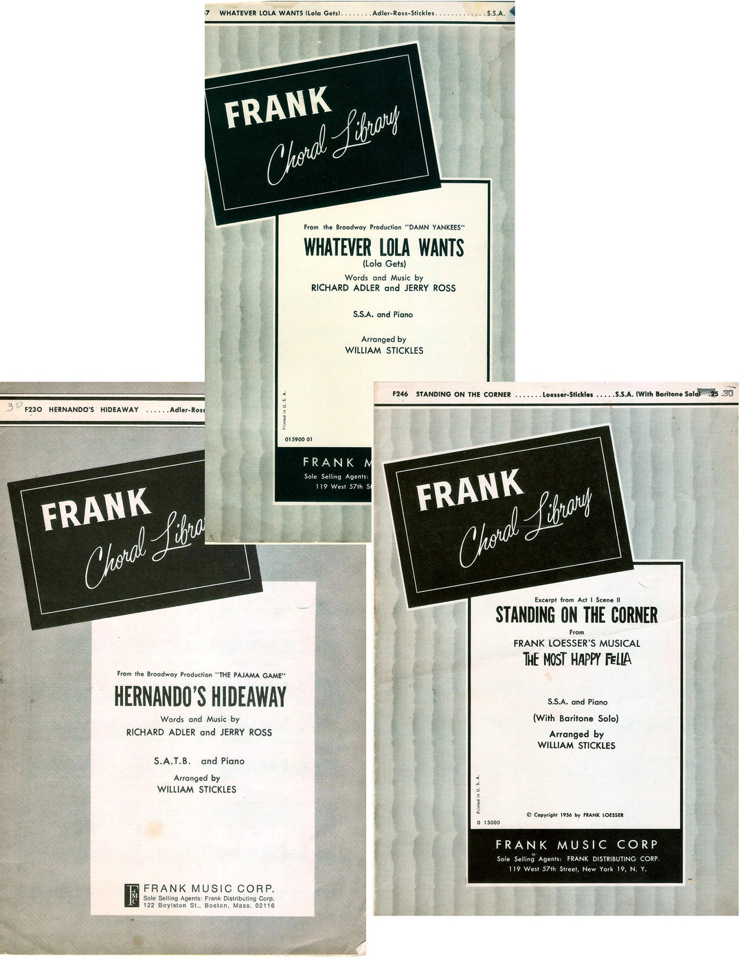 Frank Choral Library Digikit Printable Music Sheets Vintage 1950 Words and Music From the Pajama