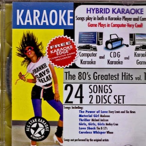 以下が含まれることがあります： 「The 80's Greatest Hits vol. 1」のカラオケCD。24曲収録の2枚組。80年代風の女性が描かれたジャケットには「Frankie Says Relax」の文字。無料の「Karaoke Edge」コンピュータゲーム付き。