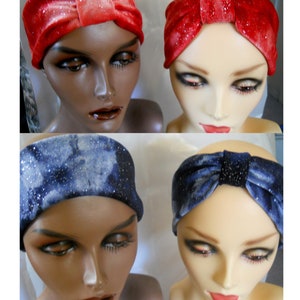 Headband red navy velour with silver glitter, mask holder, headband with elastic loop, velvet glitter headband, women&#39;s girls accessory,wrap