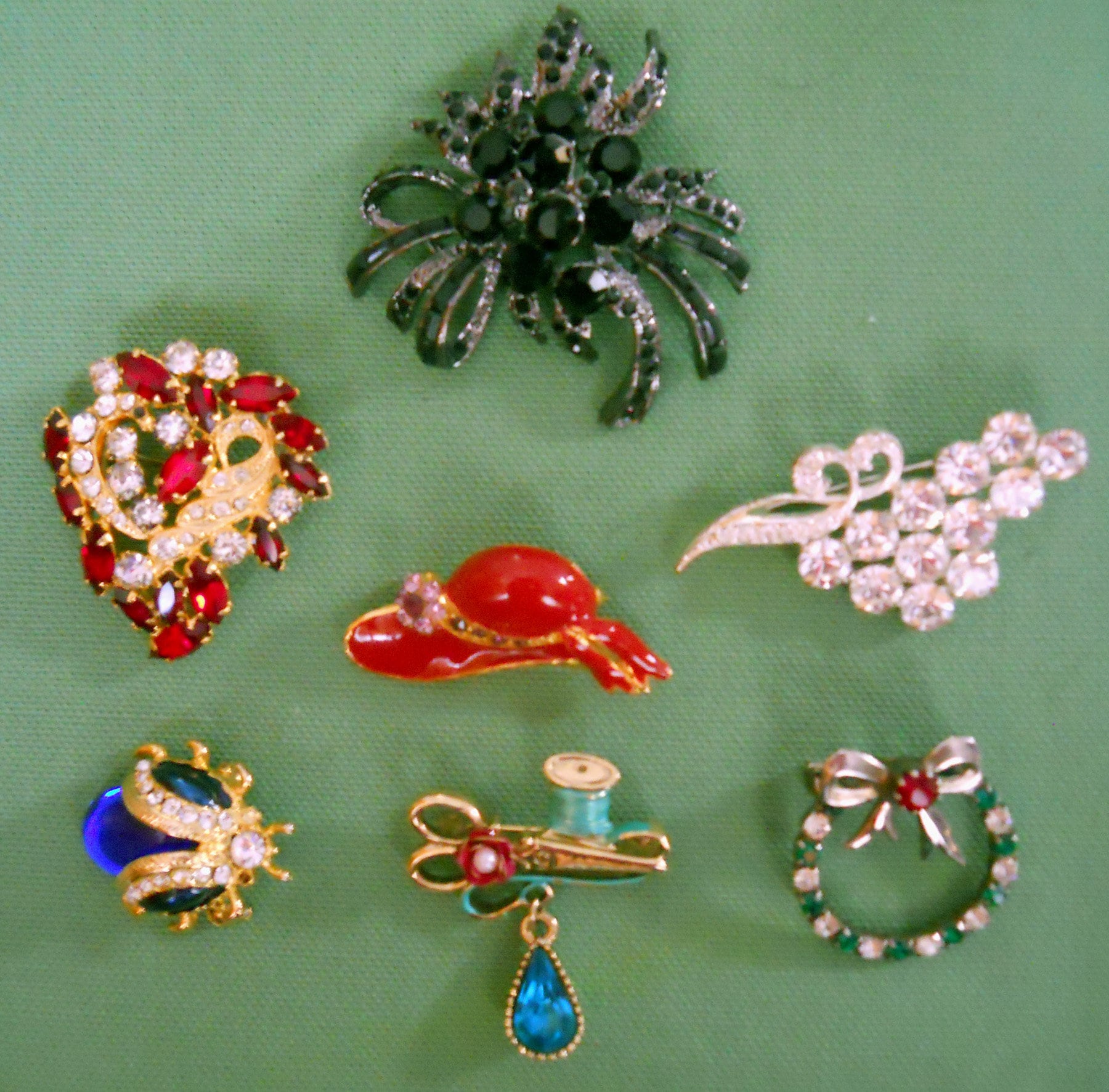 Rhinestone Brooch Vintage Crystal Brooches Crystal Costume