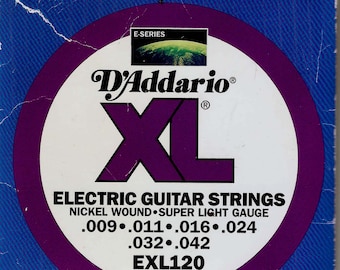 Corde per chitarra elettrica D'Addario EXL120 XL Super Lite Gauge Nickel Wound 009-042 Chitarrista Natale Capodanno Regalo di Natale