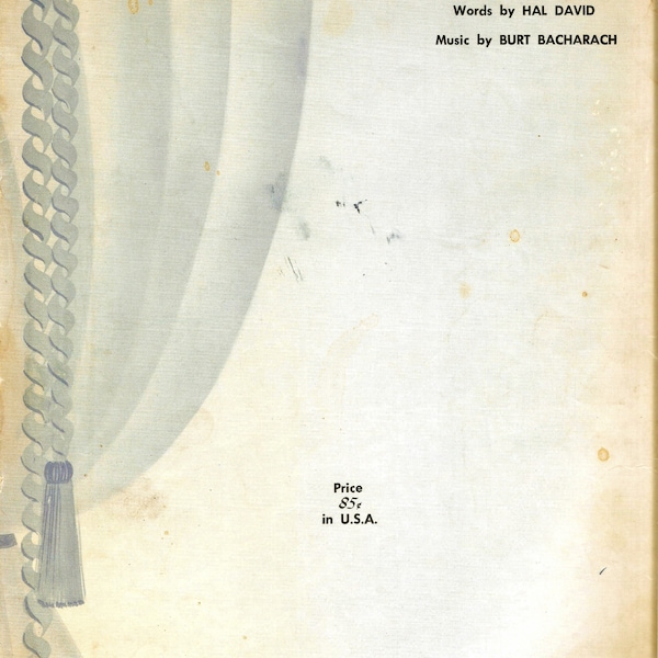 I Say a Little Prayer Wards by Hal david Muisc by Burt Bacharach from 1967 Vintage Music Sheet Made in U.S.A. Digital PDF printable