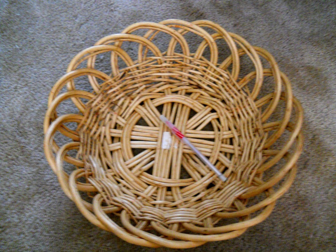 Large Round Basket Tray/handwoven Wicker Basket/ Large Round Etsy