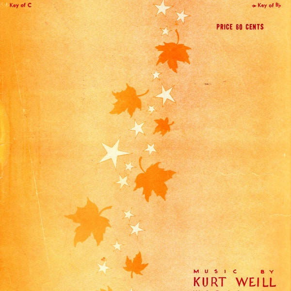 SEPTEMBER SONG Antique 1938 Knickerbocker Holiday Antique Digital Download Music by Kurt Weill Words by Maxwell Anderson