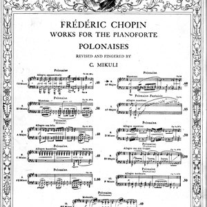 Frederic Chopin POLONAISES Works For The Pianoforte POLONAISES, G. Schirmer, Inc. Op. 53 Vintage Music Sheet Edition Digital Printable