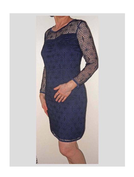 navy blue lace dress short