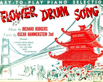 Easy To Play Piano Selection Flower Drum Song Music Richard Rodgers Lyrics Oscar Hammerstein 2nd  Williamson Music inc. 1959, Made in U.S.A.