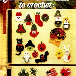 Świąteczne „FRIDGIES” 22 wzory, Kochanie, Flaga amerykańska, Koronkowe serce, Pielgrzym, Instrukcje dotyczące wzorów Angels to Crochet, Wzory do sztuki rekreacyjnej