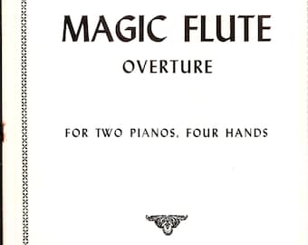 FLAUTA MÁGICA Mozart-Busoni para dos pianos, cuatro manos, partituras de música clásica vintage imprimibles digitalmente, PDF